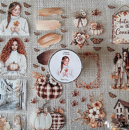 PET Tape Cristal Destacável Lacrada - Calmaria de Outono - Papel Retrô