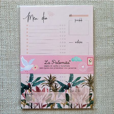 Papel de Carta A5 Buendia com 30 folhas Decoradas - Meu Dia-Folhagens