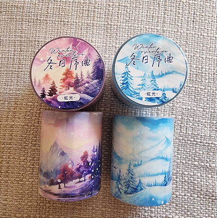 PET Tape - Pinheiros de Inverno Holográficas