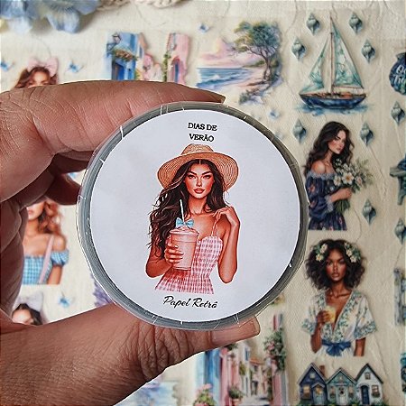 PET Tape Papel Retrô Cristal Destacável lacrada 6 metros - Dias de Verão