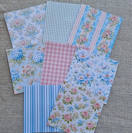 Papéis Estampados 15x15cm Papel Retrô 8pçs - Floral Pastel