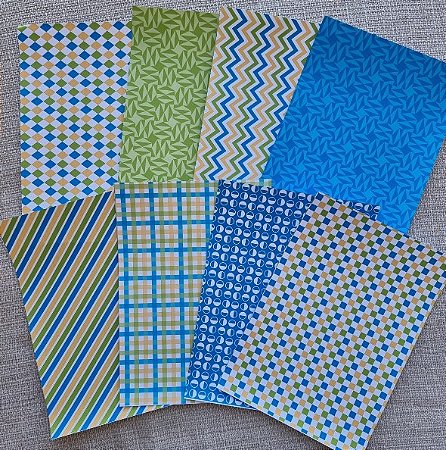 Papéis Estampados A5 Papel Retrô 8pçs - Cores do Brasil