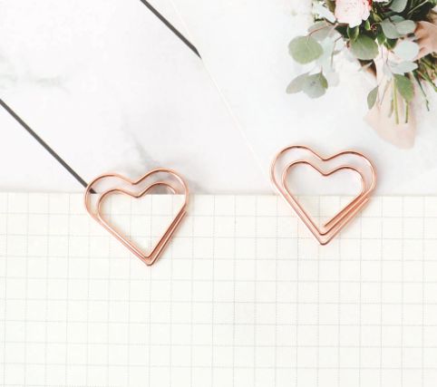 Clips divertido - Coração Rose Gold