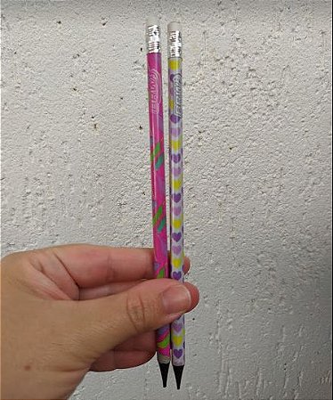Kit 2 lápis grafite com borracha Corações e Penas - BRW