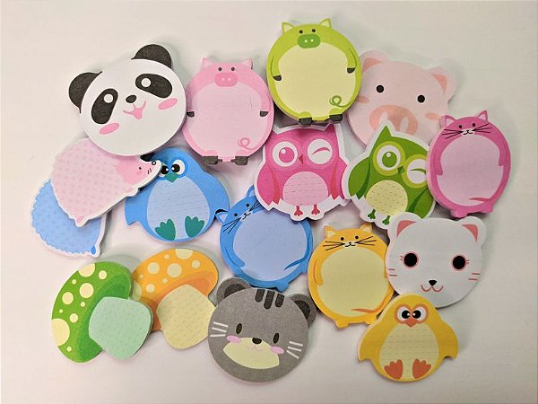 Mini Bloquinhos BRW Sticky Notes Zoo - Mini Animais