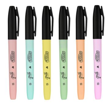 Caneta marca texto Tom Pastel - Linha Soul - BRW - Cores