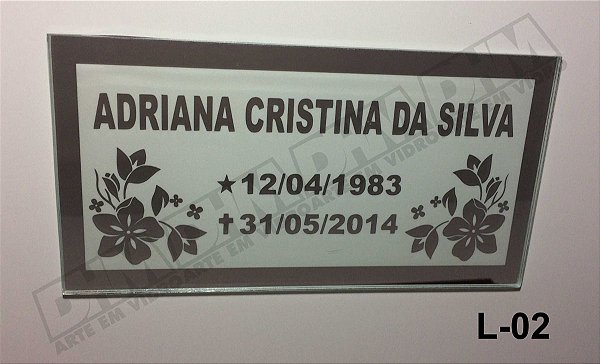 Placa Para Tumulo Em Espelho jateado