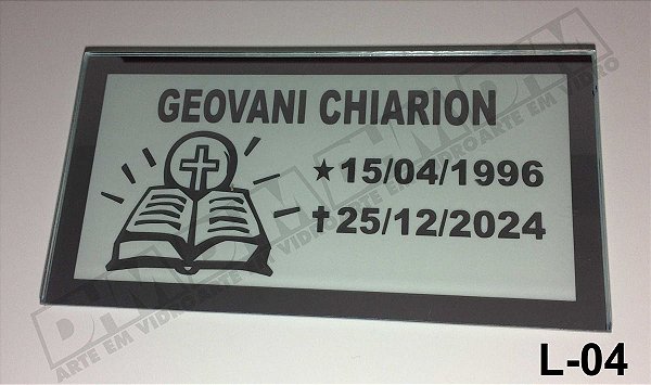 Placa Para Tumulo Em Espelho jateado