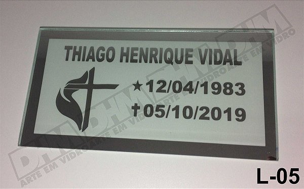 Placa Para Tumulo Em Espelho jateado