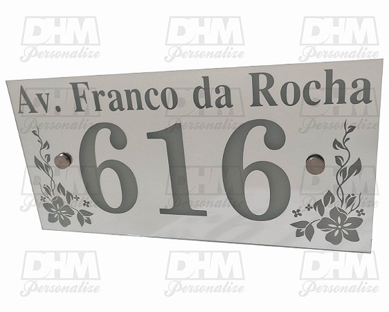 Número Residencial de Casa Personalizado Com nome da Rua em espelho