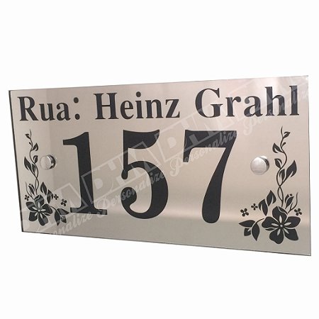 Número Residencial de Casa Personalizado Com nome da Rua em espelho