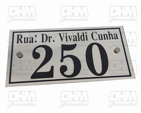Número Residencial de Casa Personalizado Com nome da Rua em espelho