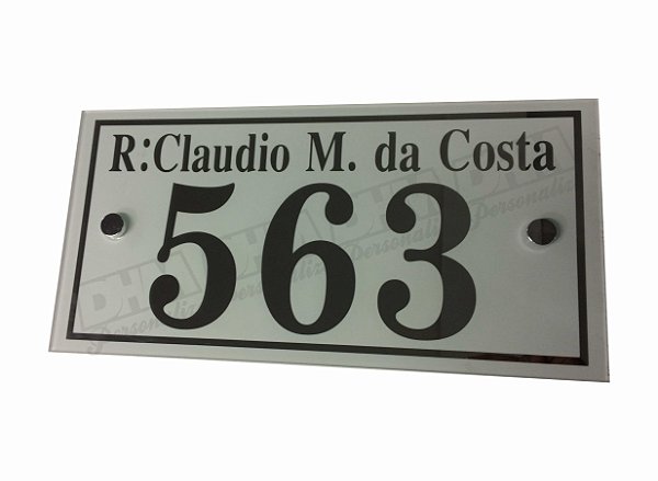 Número Residencial de Casa Personalizado Com nome da Rua em espelho