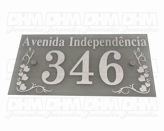 Número Residencial de Casa Personalizado Com nome da Rua em espelho