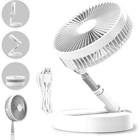 Ventilador De Mesa Sem Fio Silencioso Portátil Recarregável 3 Velocidades Com Pedestal