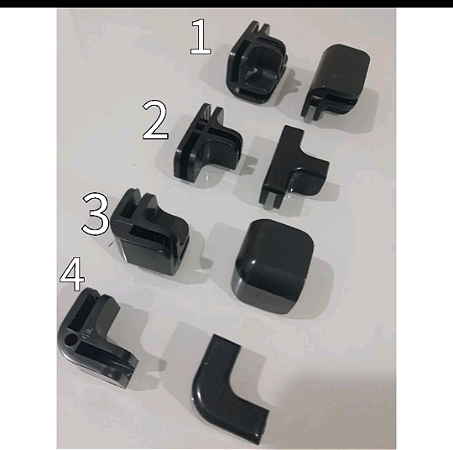 CONECTIVOS OU ENCACHES PARA BALCÃO DE VIDRO OU TELA 4 mm ( KIT COM 08 PEÇAS)