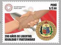 2021 - Peru - Maçonaria 200 anos -MINT