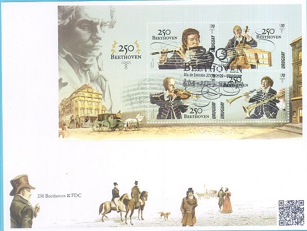 2020 Uruguai - Beethoven 200 anos FDC