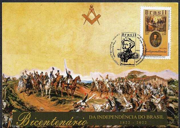 2022  - D  Pedro I - Bicentenário - máximo postal emissão conjunta (mint)