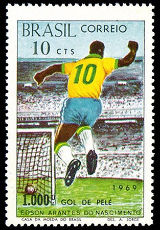 1969 - Pelé - Milésimo Gol - (selo novo)