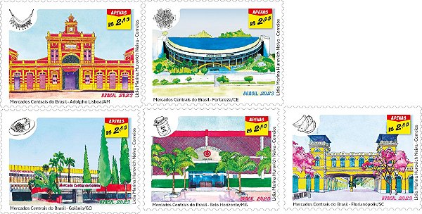 2023 Mercados Centrais do Brasil - série 5 selos (MINT)
