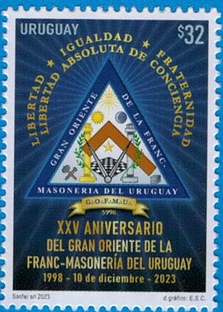 2023 - Uruguai  - XXV Aniversário do Grande Oriente da França do Uruguai