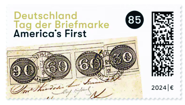 2024 Alemanha -Tesouros da Filatelia - America's First, selo mint
