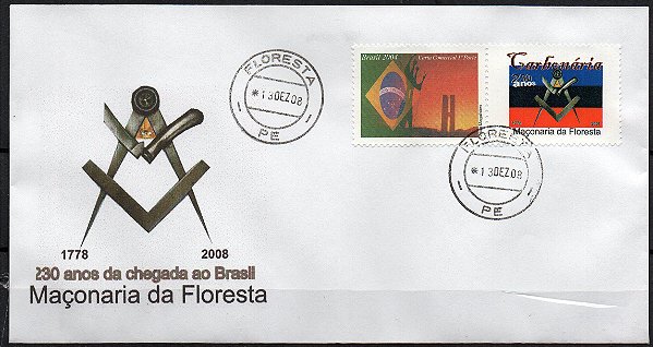 2008 Envelope 230 anos da Maçonaria Florestal Brasileira - Carbonária