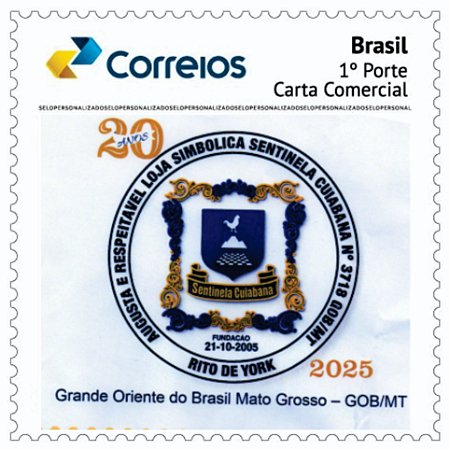 2025 - 20 anos da Loja Maçônica Sentinela Cuiabana - selo personalizado MIN