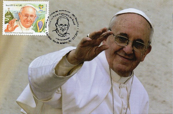 2013 Visita do Papa Francisco - Máximo posta (novo) excelente obliteração