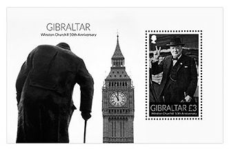 2015 Gibraltar Winston Churchil Bloco, maçom - 50 anos de seu falecimento