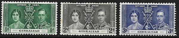 1937 Gilbraltar Rei George VI - Coroação - Grão Mestre da Grande Loja Unida da Inglaterra