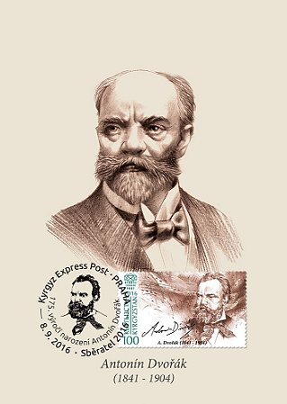 2016 - Quirguistão - Antonin Dvorak - maçom e músico - Máximo postal (novo)