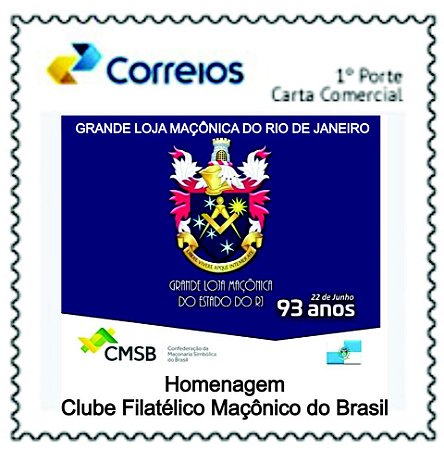 2020 Grande Loja Maçônica do Rio de Janeiro 93 anos - SP mint