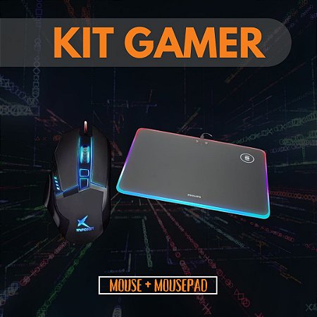 Kit Gamer Mouse X Soldado e Mouse Pad Rígido Philips