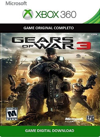 Gears of War 3 Xbox 360 Jogo Digital Original Xbox LIve