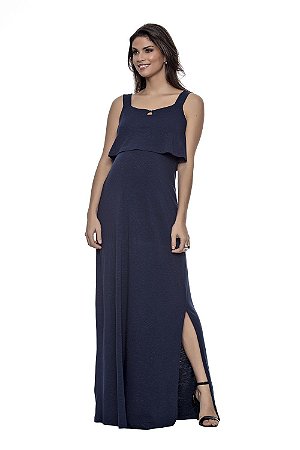 vestido longo gestante plus size