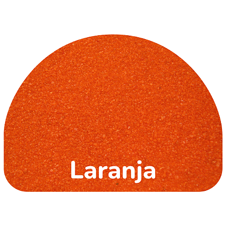 Areia Colorida Laranja para Atividades Escolares - Saco Refil 500gr