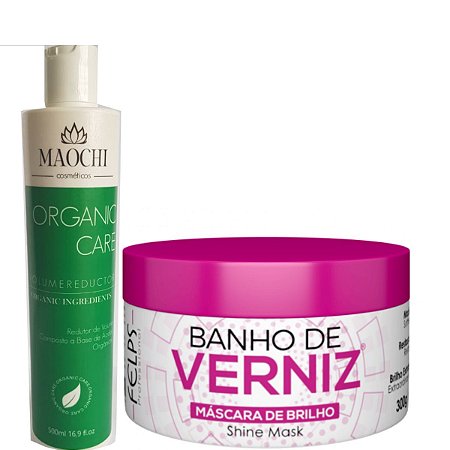 Progressiva Maochi Organica Sem Formol 500ml+Banho de verniz Felps 300g