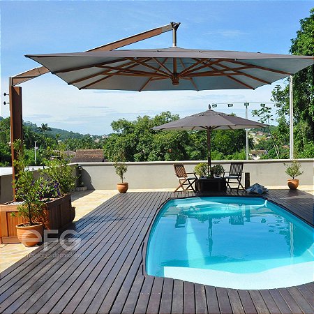 Ombrelone c/Floreira 4x4m Lat. GIGANTE Quadrado - Só Ombrelones