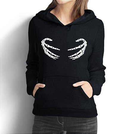 Moletom Feminino Esqueleto Mãos Bobas Engraçado Caveira Humor - Moletons Personalizados Blusa/Casacos Baratos /Blusao/Jaqueta Canguru - Criativa Urbana - Moletons, Jaquetas College e Camisetas Personalizadas