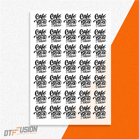 Cartela DTF UV Adesivo - Café Preto V1 - Tamanho A3
