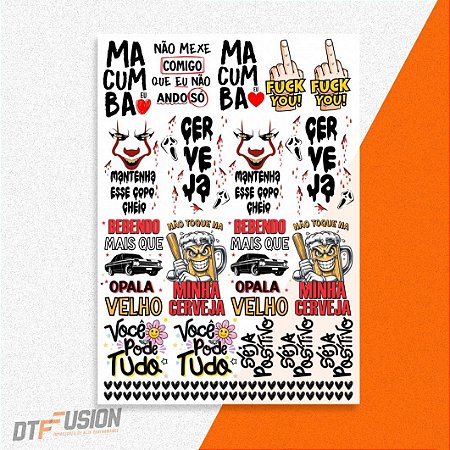 Cartela DTF UV Adesivo - Diversos - Tamanho A3
