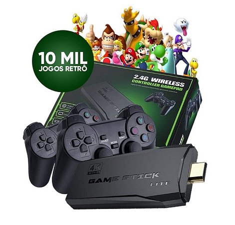 Game Stick Retrô 4K c/ 15000 Jogos + 2 Controles sem Fio na RetroConsole  VideoGames Porto Alegre