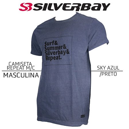 Camiseta Silverbay Repeat M/C - Sky Azul/Black