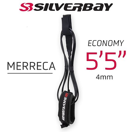 Leash Surf SILVERBAY ECONOMY MERRECA 5'5 4mm - Preto/Preto