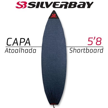 CAPA ATOALHADA SILVERBAY para Prancha de Surf 5'8 Shortboard - Azul