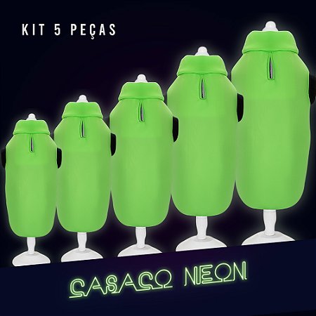 KIT 5 PEÇAS - Ref 947 Casaco Neon Verde