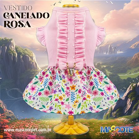 Ref: 995 Vestido Canelado Rosa