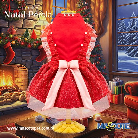 Ref 848 Vestido Natal Pérola